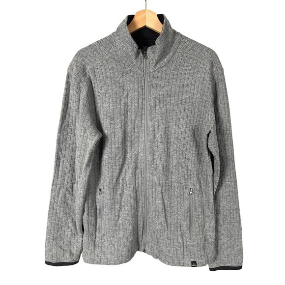 Prana Size Medium Full Zip Wool Blend Sweater Gray - Picture 1 of 7